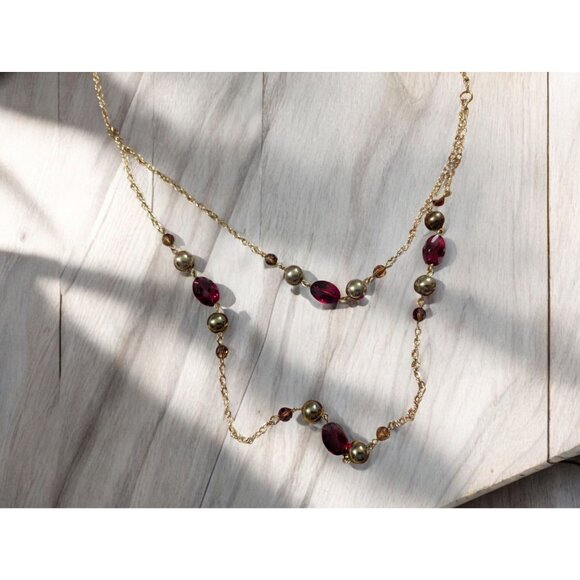 NWT $68 Alfred Dunner Top PLus Size 2X XX TwoFer Layered Necklace Zigzag Blouse - Picture 8 of 11